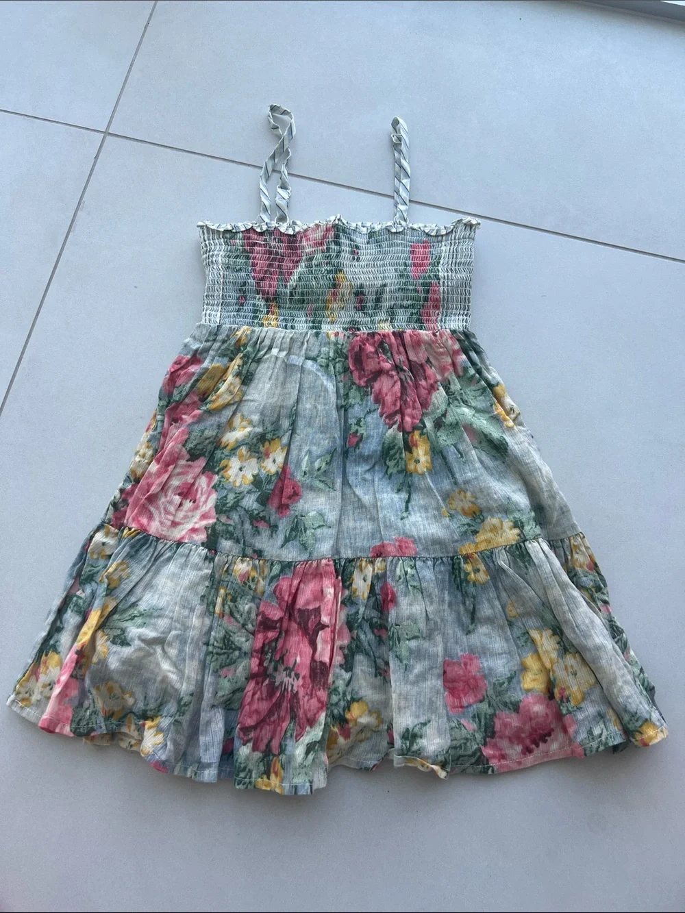 Ralph Lauren Girls Floral Smocked Sundress in Pink, Yellow, Green, Blue